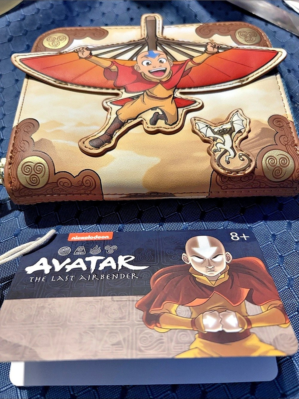 Loungefly Avatar: The Last Airbender Aang Glider Staff Zip Around Wallet Brown &